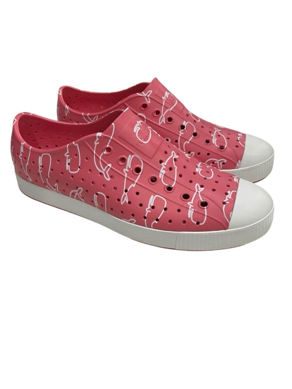 Native Men’s ACK Whale Print Jefferson Slip On Sneaker SZ 12 Pink White